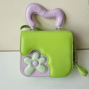 John Fluevog green/lavender Luciana handbag